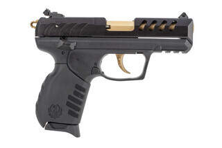 Ruger SR22 pistol with gold PVD barrel and trigger